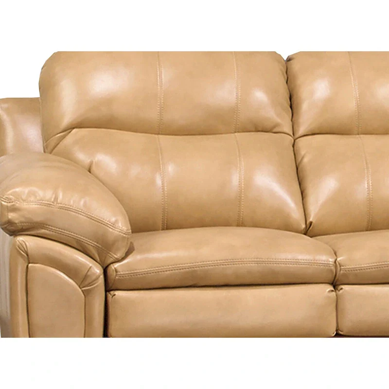 Simon Light Tan Brown Leather Gel Sofa, Loveseat and Chair Set
