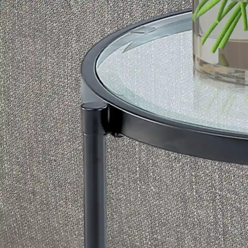 Tempered Glass Small Round End Table