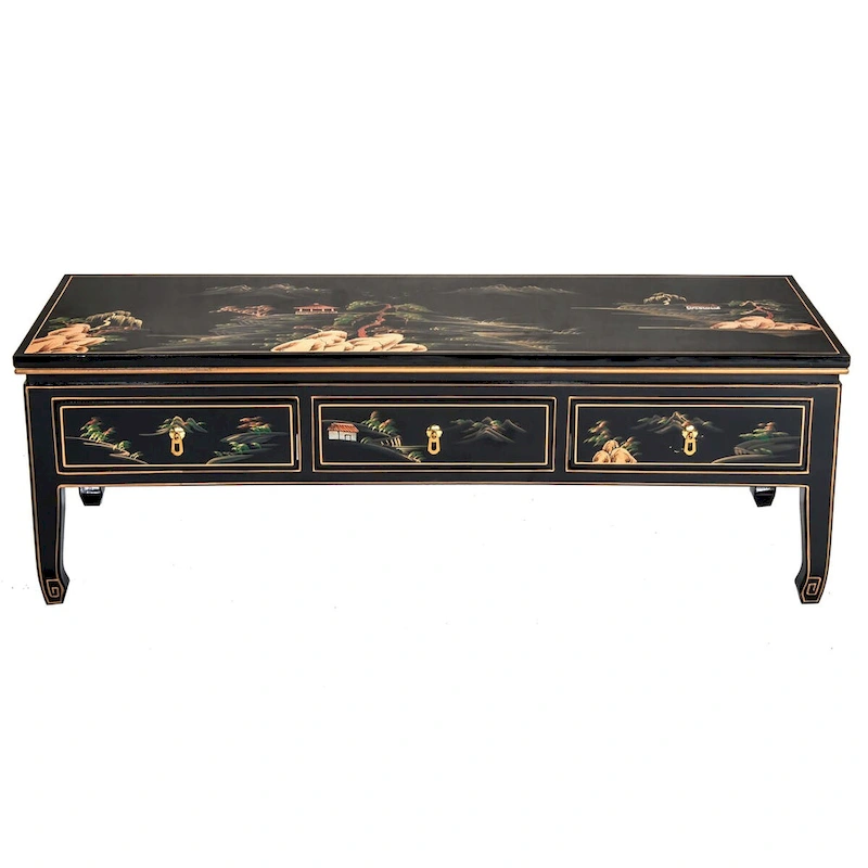Black Lacquer Coffee Table - Landscape