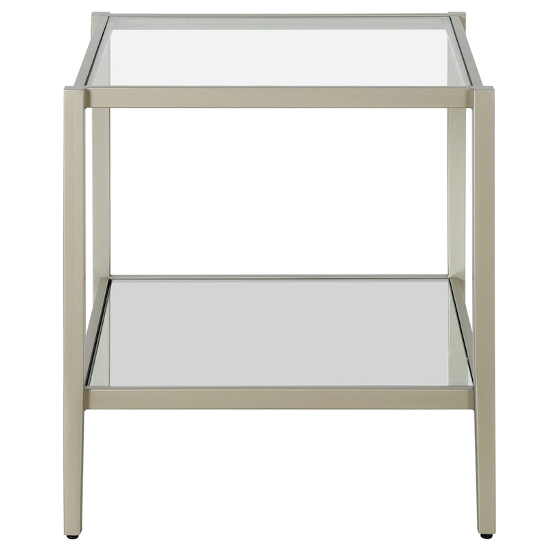 Hera 20 Wide Square Side Table with Clear Shelf