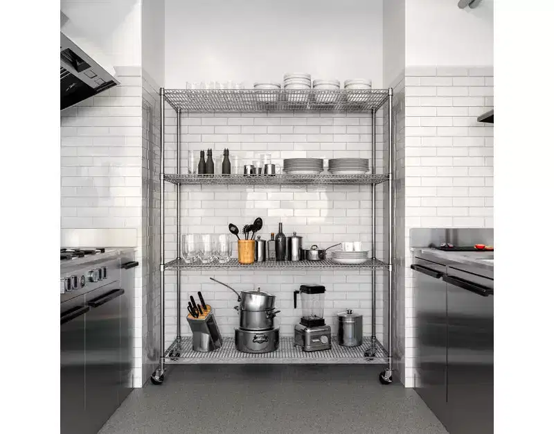 Seville Classics UltraDurable 4-Tier 60 x 24 Steel Wire Shelving Unit