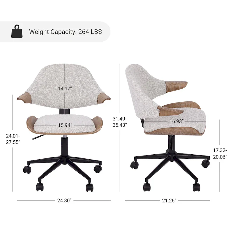 Adjustable and Rolling Desk Chair