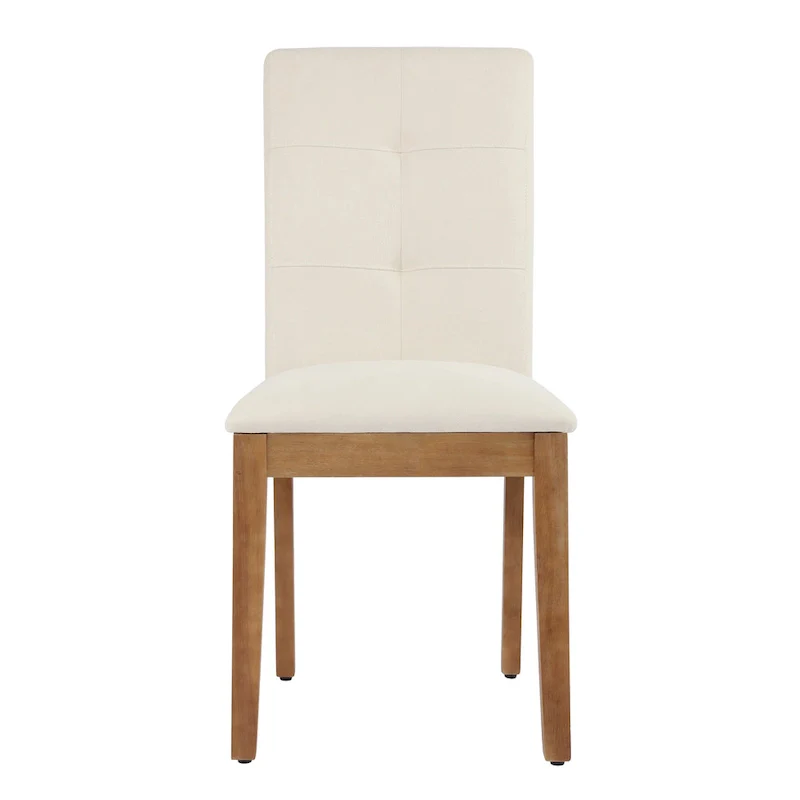 Upholstered Dining Chairs with Tufted High Back and Brushed Legs Set of 2