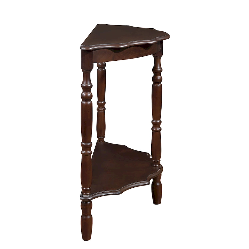 42 Retro Circular Curved Half-Moon Console Table with Cloud Design Top and Open Shelf Solid Wood Frame and Legs