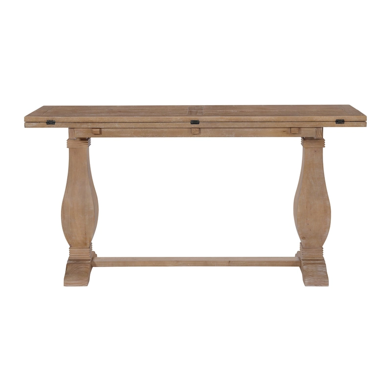 Napa 60 Solid Wood Pedestal Flip-top Sofa Console Table