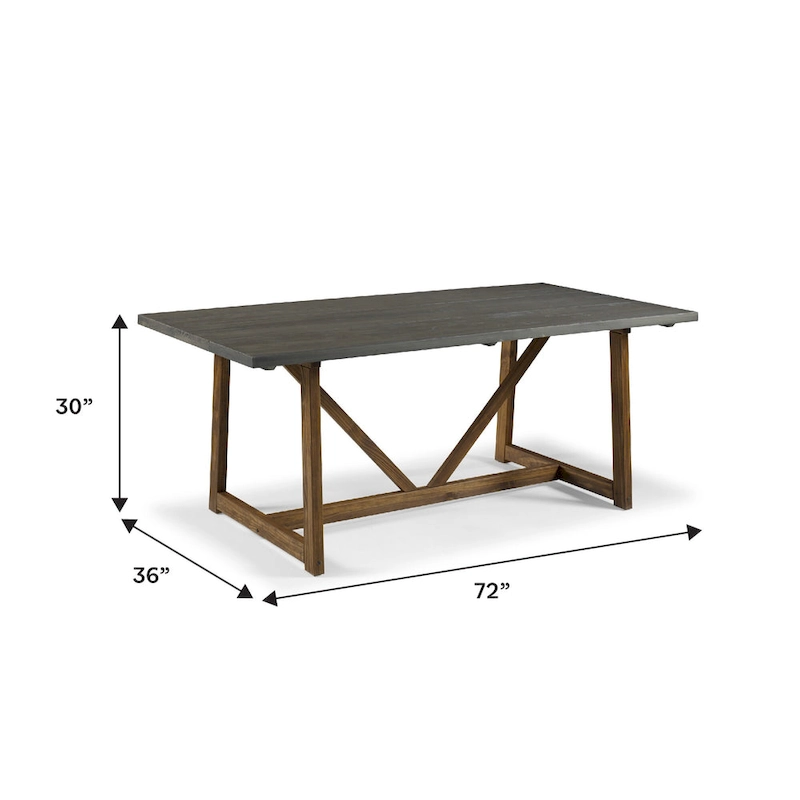 Middlebrook Solid Wood 72-inch Farmhouse Trestle Dining Table