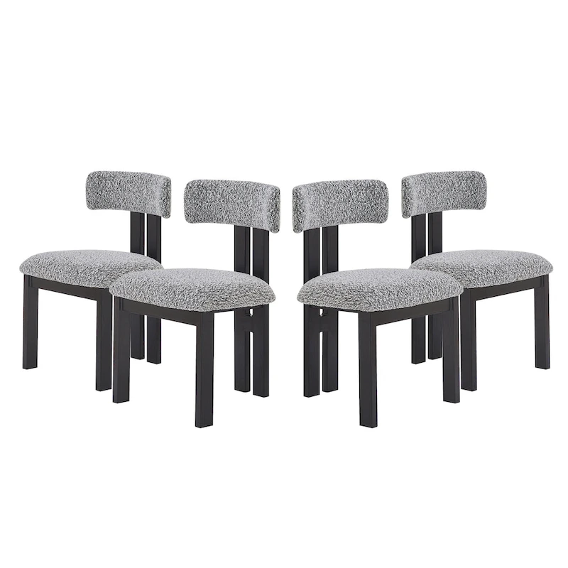 Astura Upholstered Dining Chairs, Iron Frame, Set of 4 by Christopher Knight Home