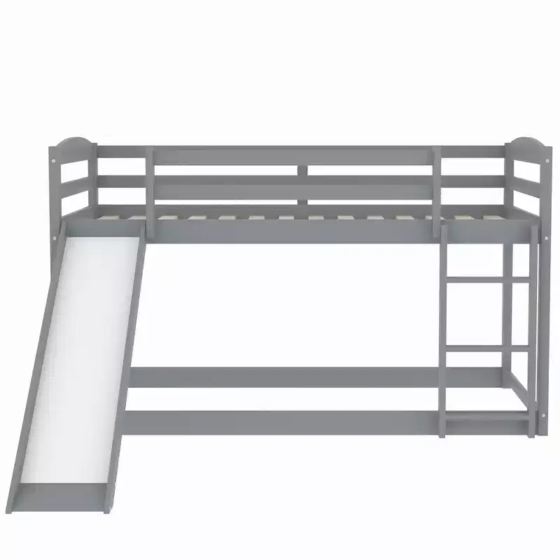Whisen Twin over Twin Bunk Bed with Convertible Slide and Ladder