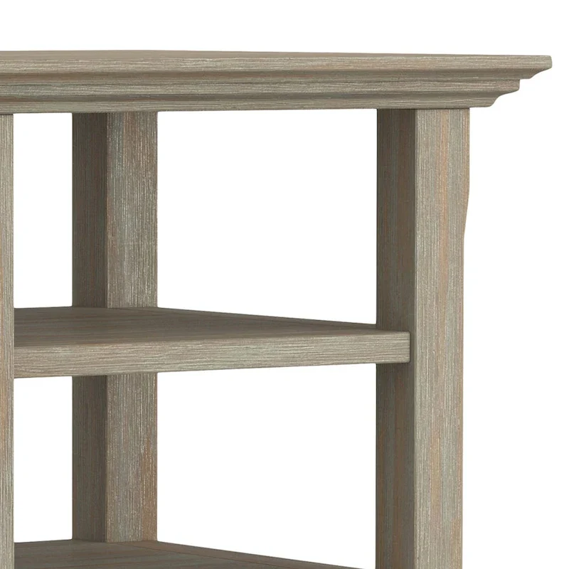 Square End Table with Open Shelves - 19 Inch Wide