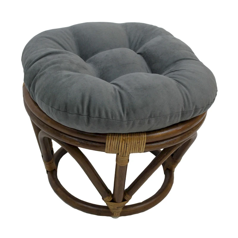 Bali 18-inch Footstool with Microsuede Cushion