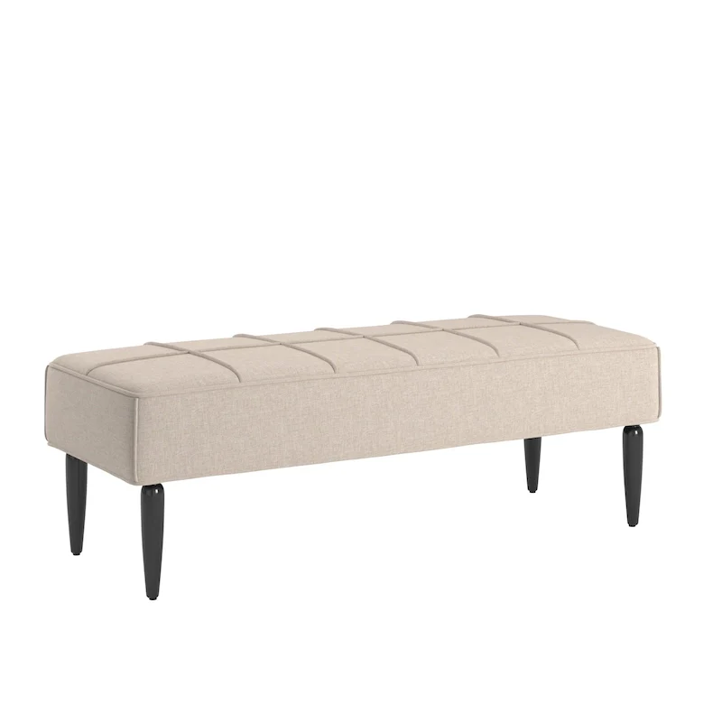 Cassian Black Finish Linen Upholstered Bench by iNSPIRE Q Modern