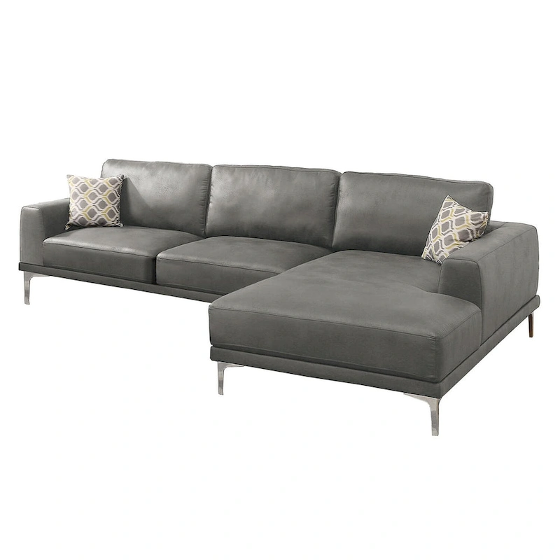 Poundex Furniture 2 Piece Leather Sectional Set