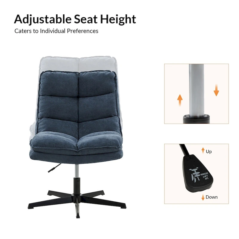 Joaquin Modern Armless 0ffice Chair Tufted 360Swivel With Upholstered by HULALA HOME