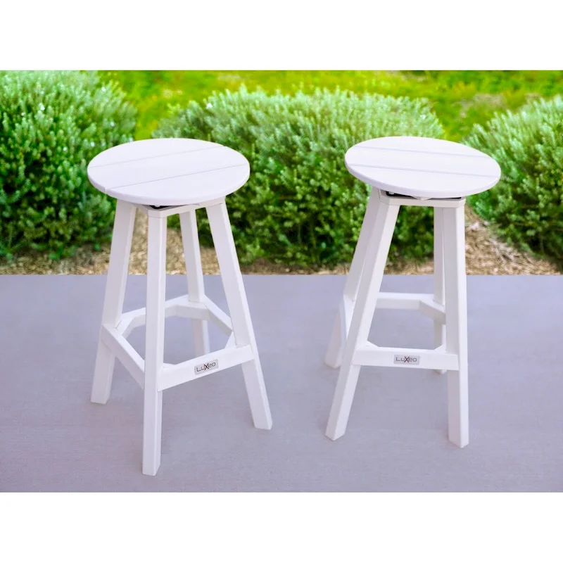 LuXeo Mason Round Swivel Bar Stool (Set of 2) - Set of 2