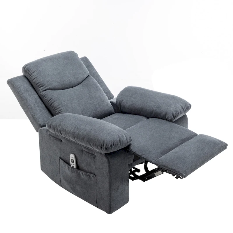 Velvet Adjustable Massage Function Power Recliner Chair with Heating System