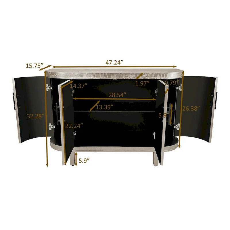 47.2-Inch Wooden Console Table & Coffee Bar Cabinet