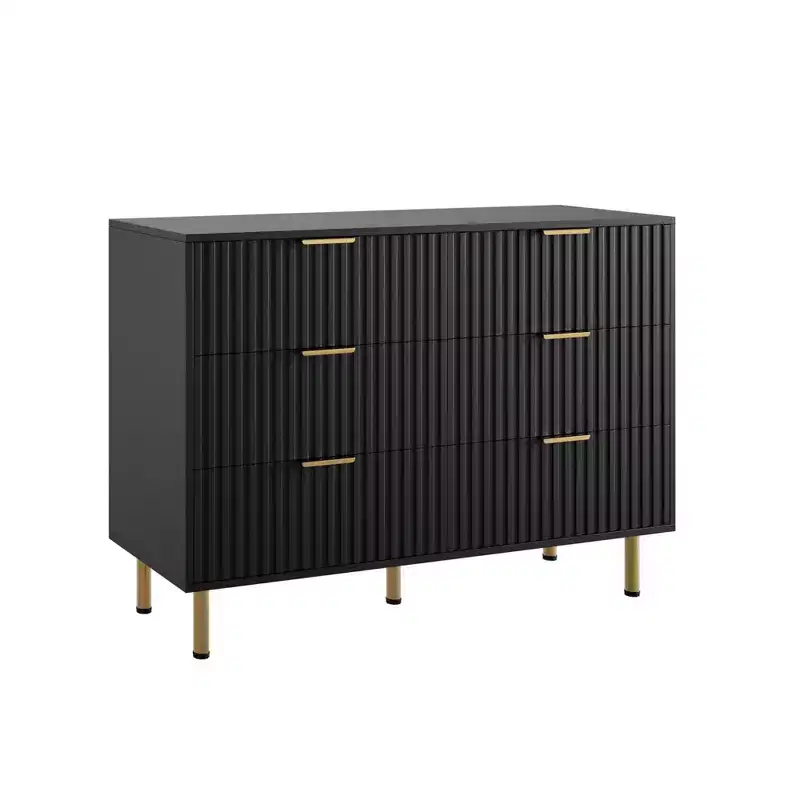 Modern Fluted Dresser for Bedroom with 8 Drawers, Deep Drawers & Wide Modern Top, Long Large Double Dresser TV Stand and Storage Organizer