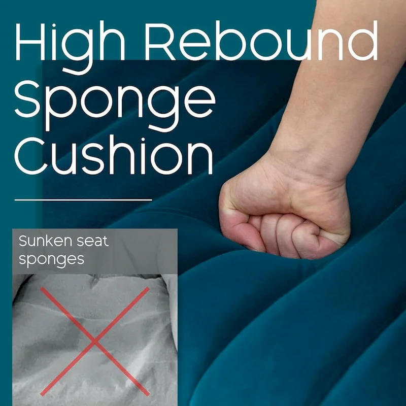 HOMYKA Accent Chair Upholstered Velvet Wingback Armchair with Pillows