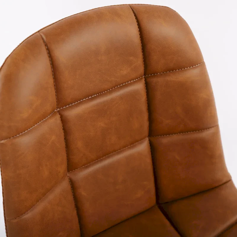 Faux Leather Dining Chairs Upholstered Side Chairs with Metal Legs Set of 2