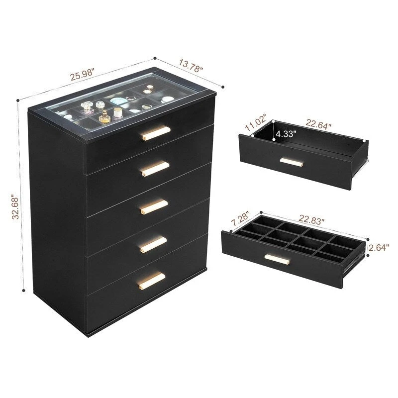 Five Drawers With LED
