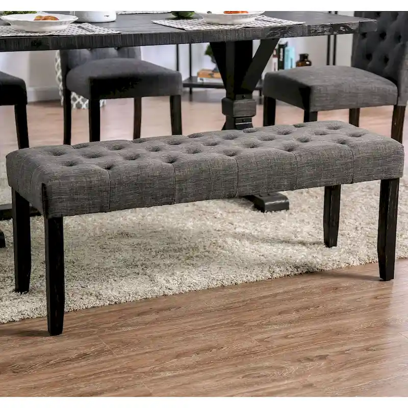 Chalwa Rustic Wood Upholstered 6-Piece Dining Set with Table and 4 Chairs and 1 Bench by Copper Grove