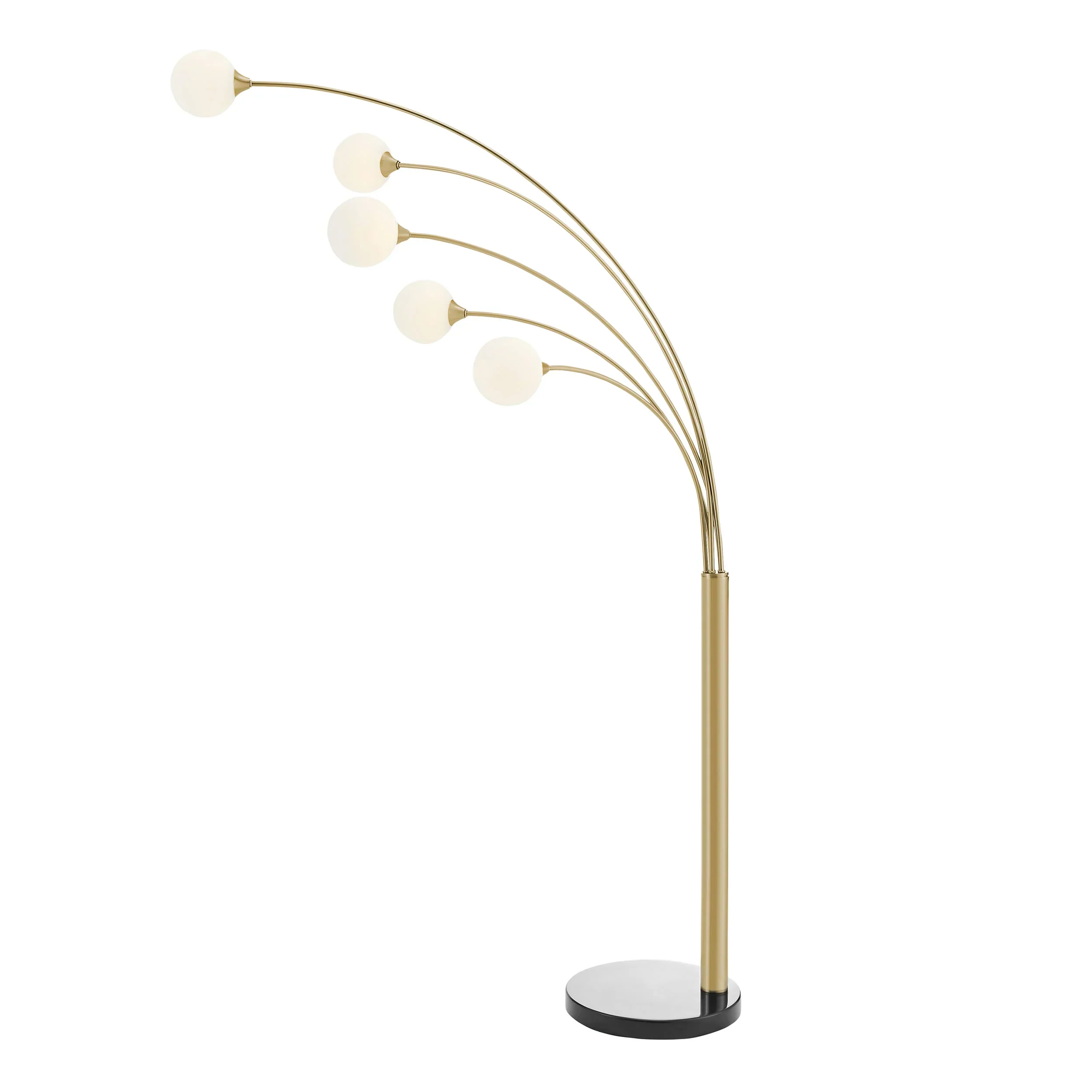Gold and White Arched Floor Lamp