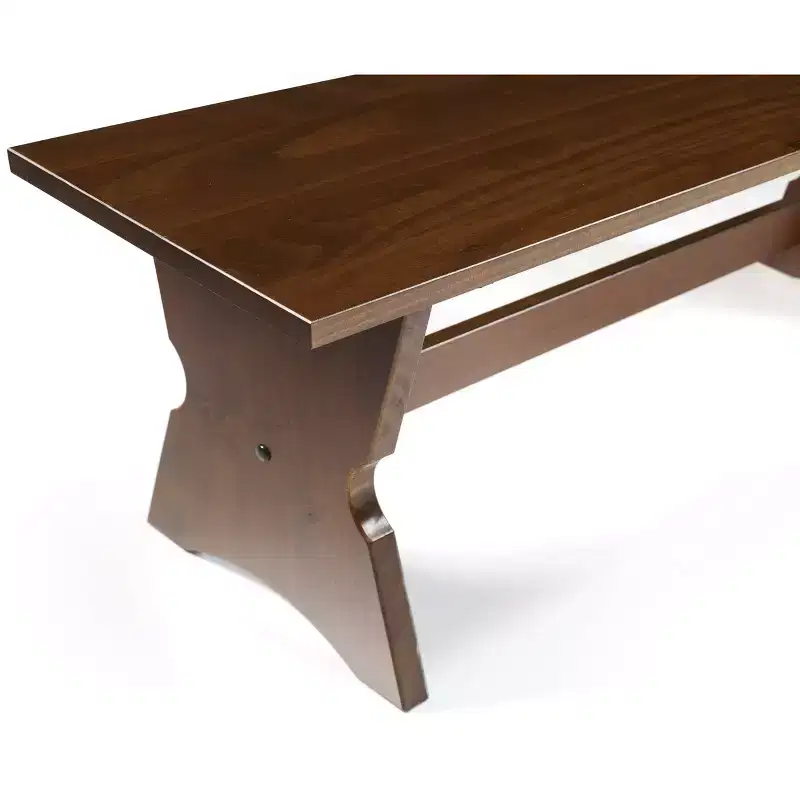 3pc Colby L Shaped Bench and Backless Nook Dining Set Brown - Linon: Wood Frame, 5-Seater, Trestle Base