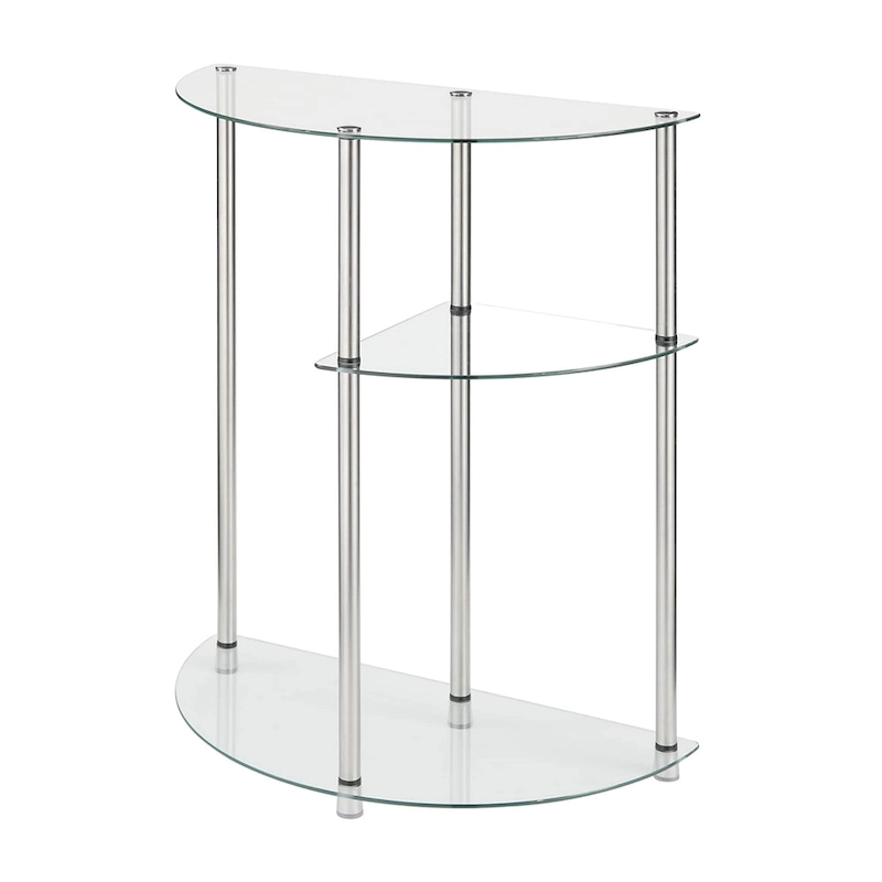 Convenience Concepts Classic Glass 3 Tier Display Entryway Hall Table