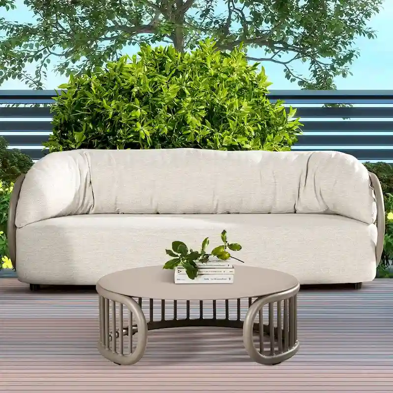 Harper 34.5 Aluminum Patio Round Coffee Table