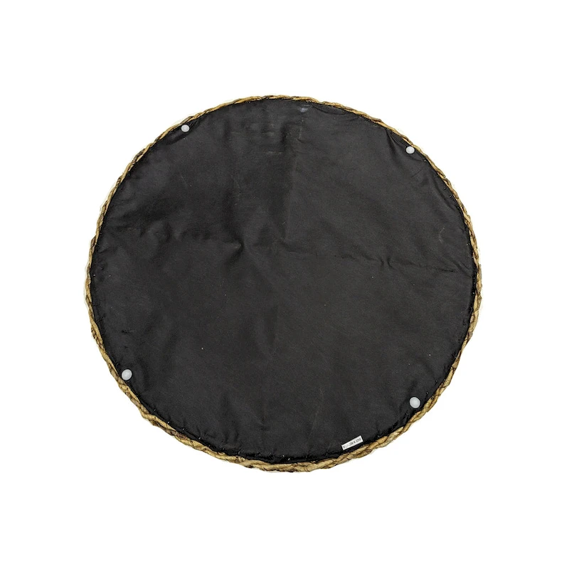 Hand-Woven Natural Abaca Wood Round Coffee Table Ottoman by East at Main