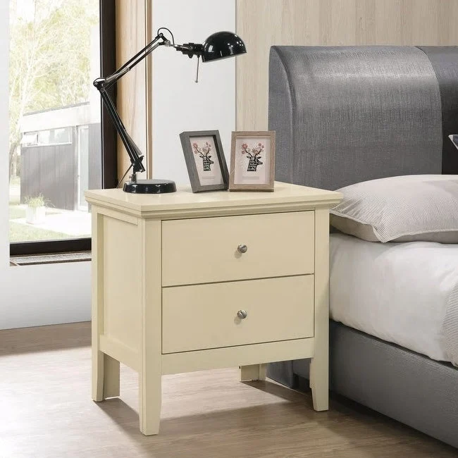 2-Drawer Nightstand, Solid Wood & Veneer, Satin Nickel Pulls, 24"H x 24"W x 16"D, 9 Colors