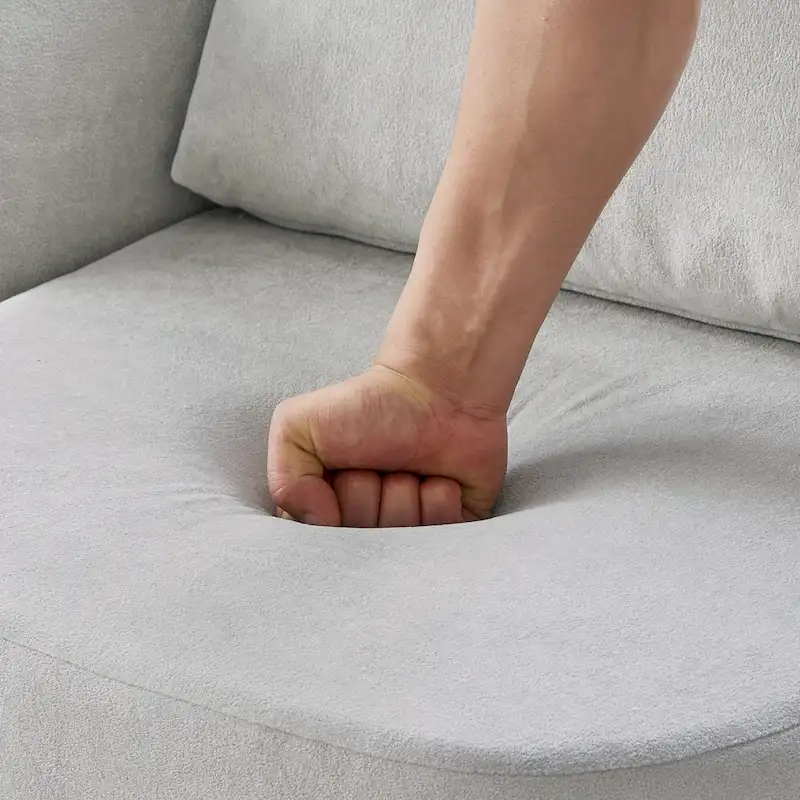 Chenille 360 Swivel Barrel Chair with Ergonomic Curved Design and 440lb Weight Capacity