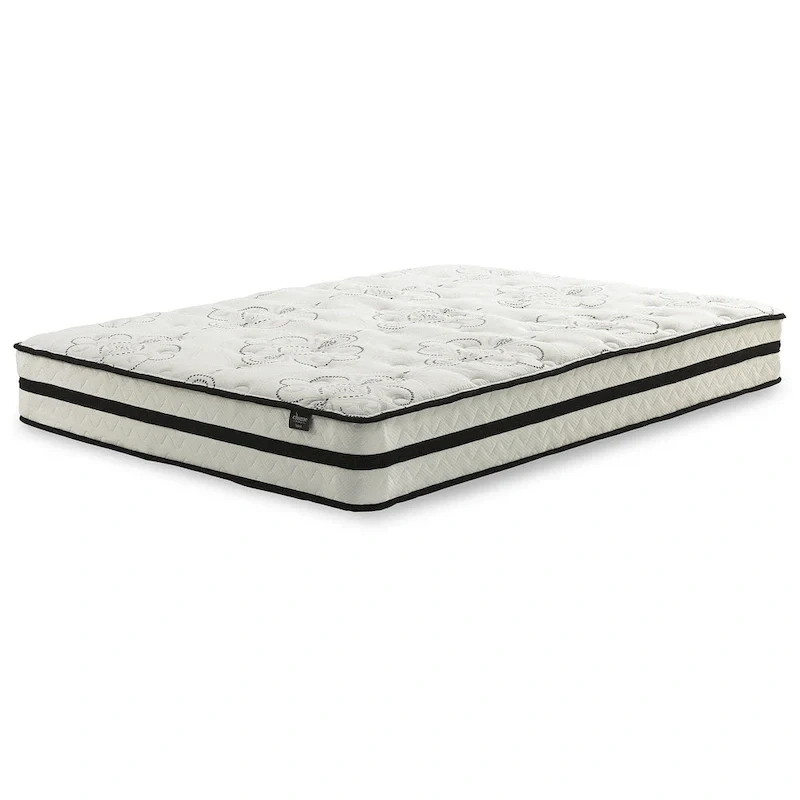 Signature Design by Ashley Chime 10 Inch Hybrid Black/White 2-Piece Mattress Package