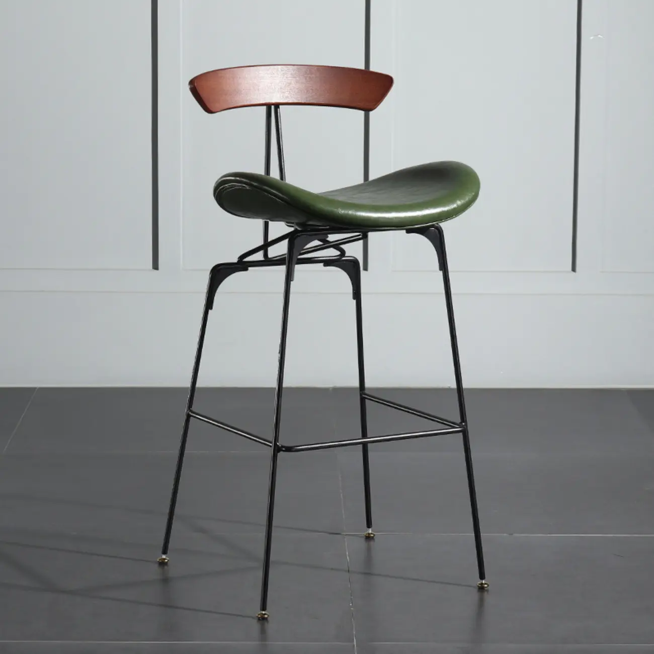Modern Saddle Genuine Leather Low Back Bar Stool