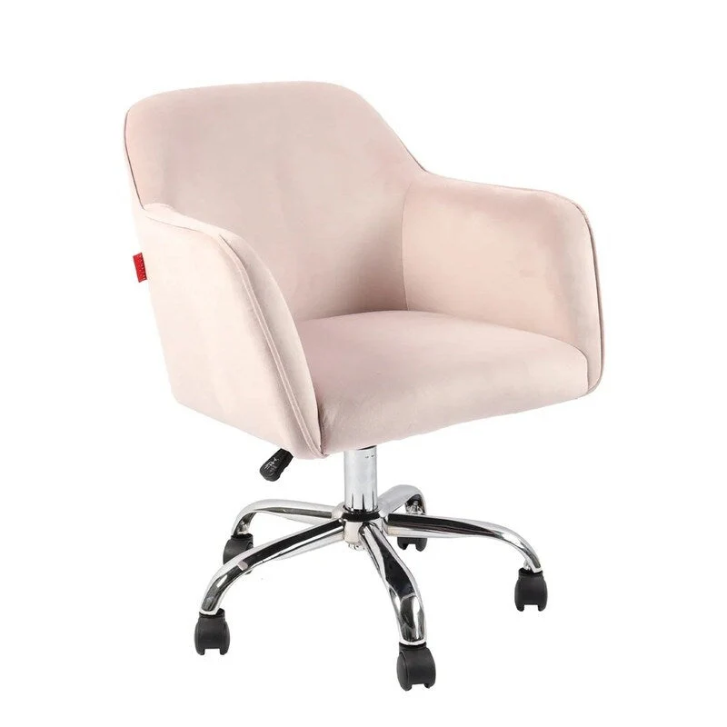 VANITII Accent Chair Swivel Vanity Chair Office Desk Chair With Wheels Modern Height Adjustable Pink/Grey/White