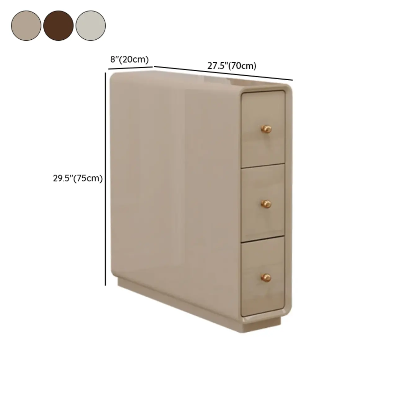 Narrow Rectangle Walnut Wood Side Table with Drawers