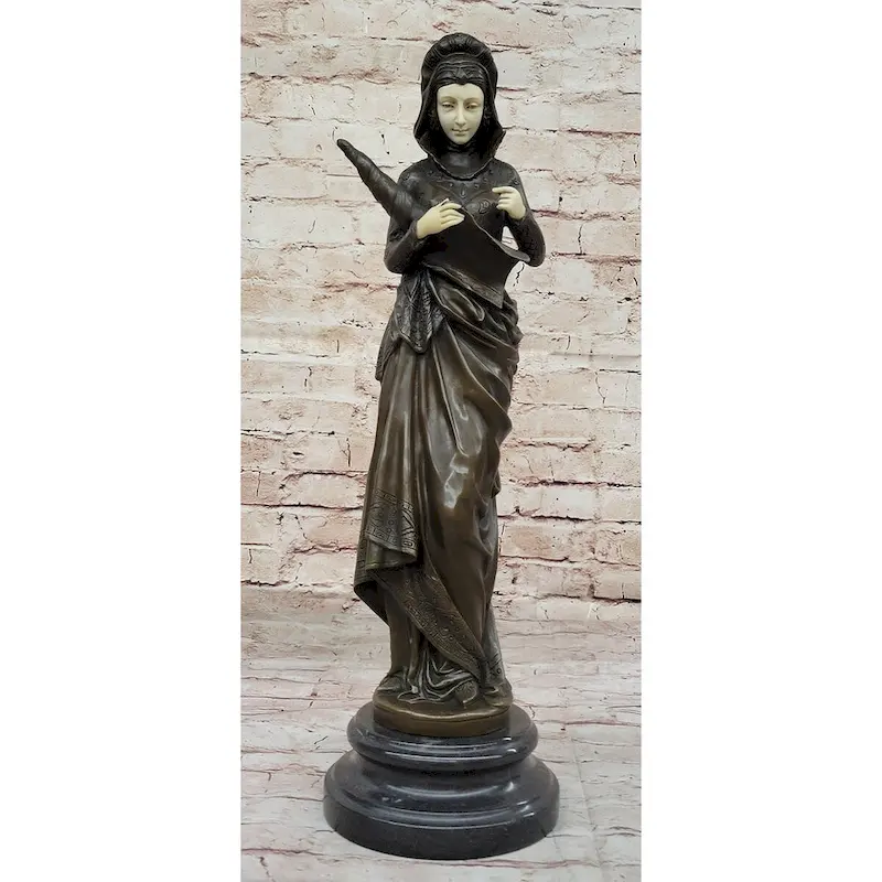 La Liseuse By Carrier Belleuse - Bronze Sculpture Of A Woman Holding A Book
