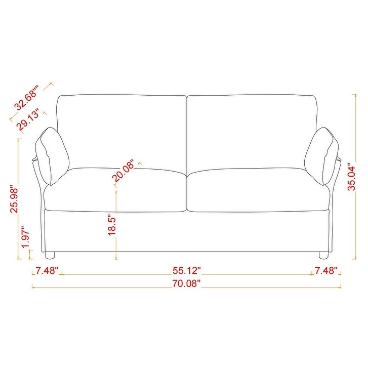 Modern Chenille Loveseat Sofa Couch