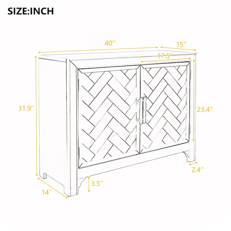 Console Table Sofa Table with 2 Shelves