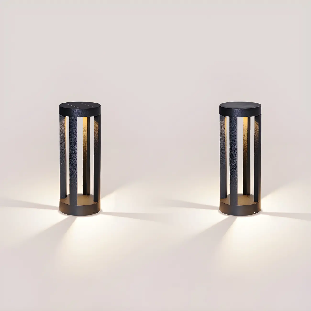 Modern Black Metal LED Bollard Light for Outdoor Pathway