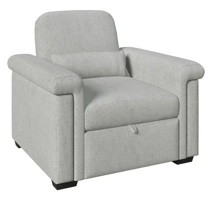 Living Room Lounger Chair 3 in 1 Convertible Sleeper Chair with Pillow