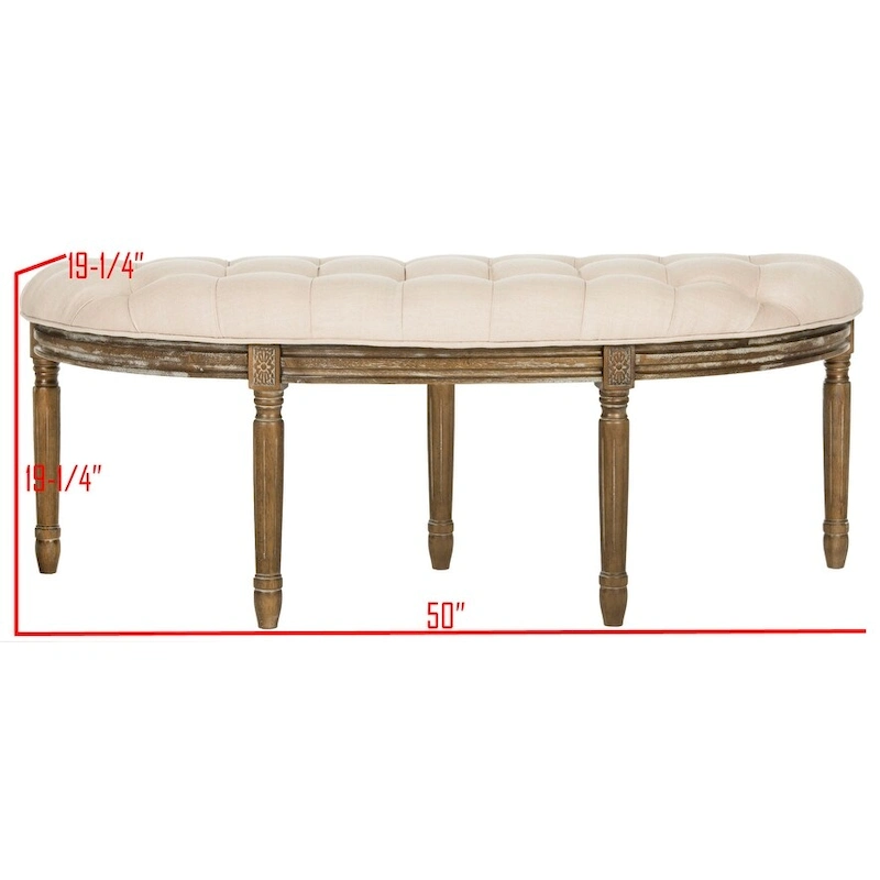 SAFAVIEH Kerasoula Rustic Semi Circle Bench - 50 W x 19.3 D x 19.3 H - 50Wx19Dx19H