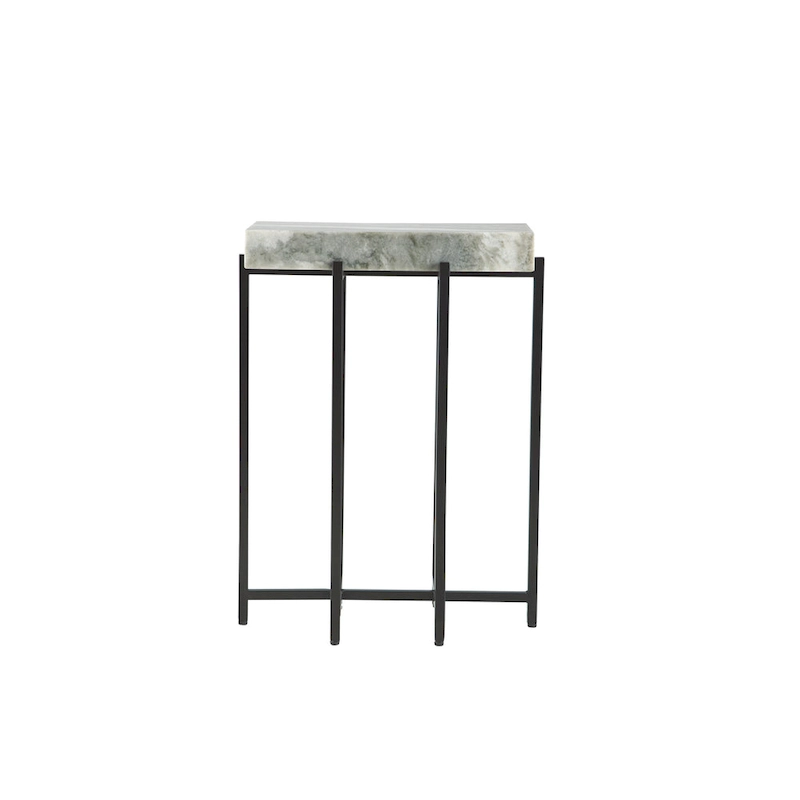 View Point Modern 24 Tall Genuine Marble Top Accent End Table