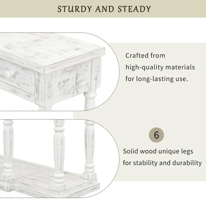 Antique Black Console Table - 63