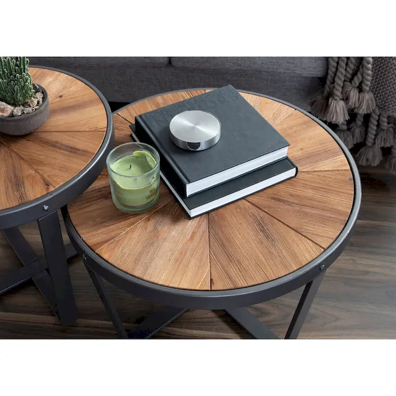 Kate and Laurel Gerhardt Round Coffee Table - 24x24x15.5