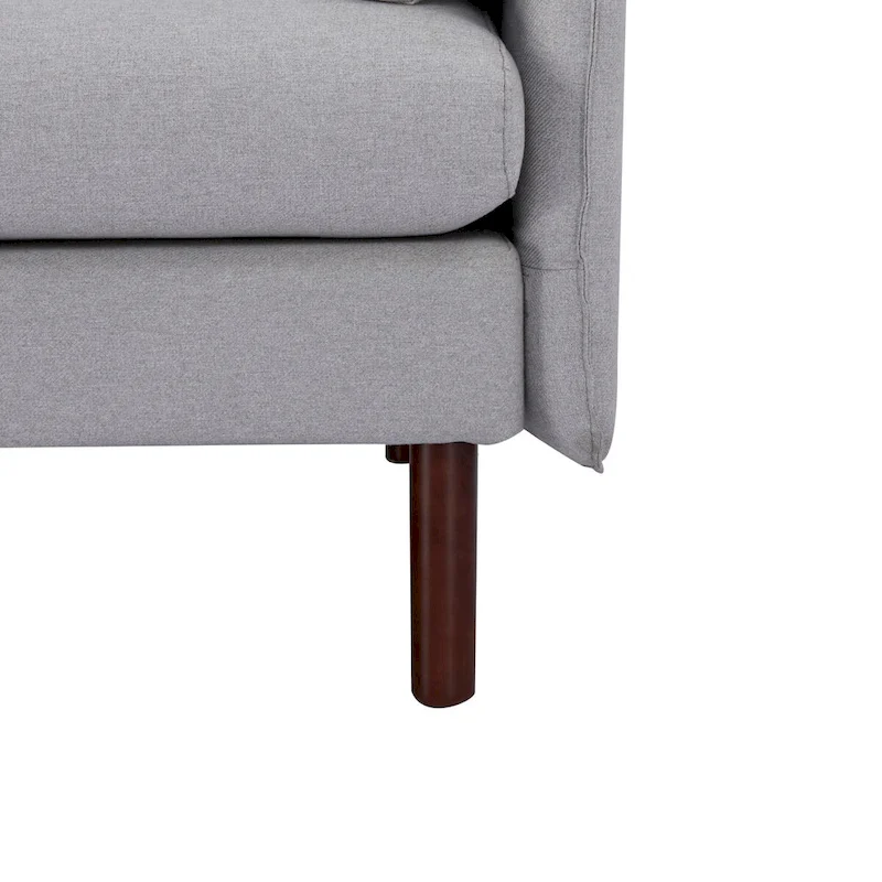 Yucca Modern Loveseat Sofa, Polyester / Vegan Leather Settee Couch - Includes 2 Pillows