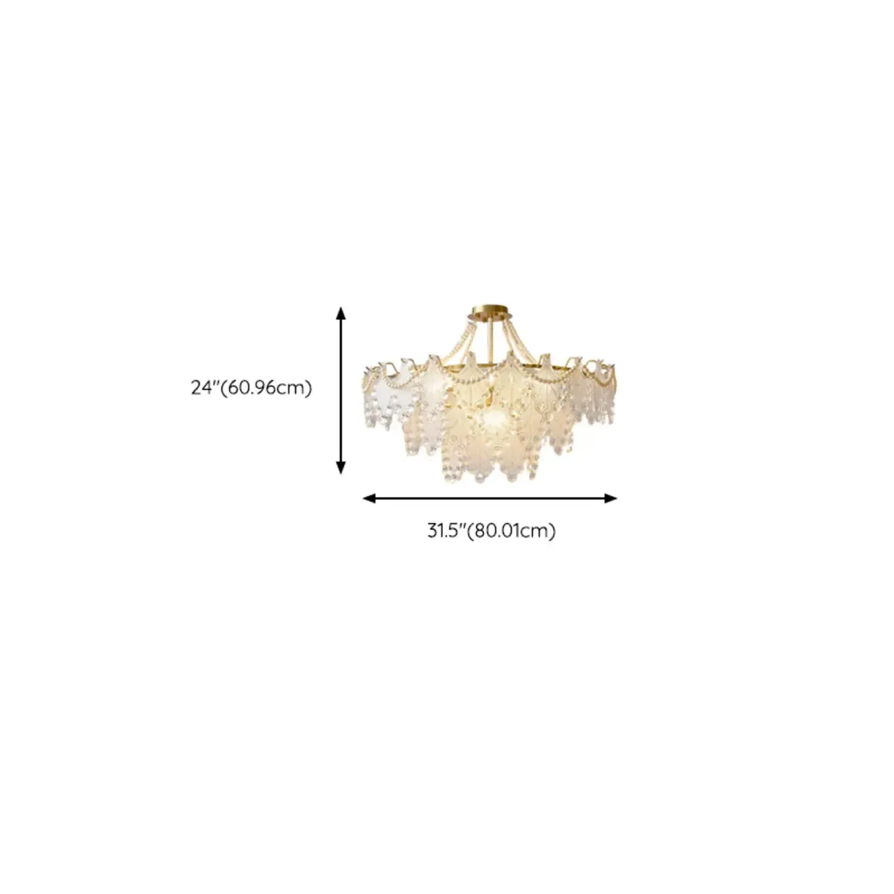 Gold Crystal Beads Chandelier with Elegant Design
