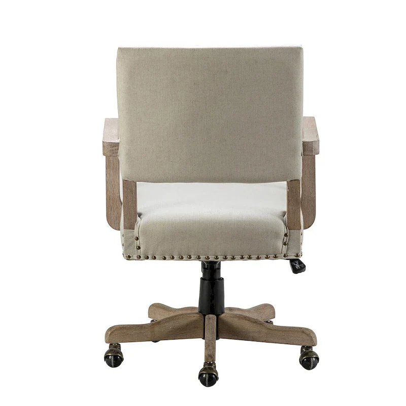 Mid-Back Swivel Height-Adjustable Task Chair with Nailhead Trim