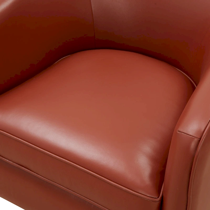 Tito Top Grain Leather Wood Base Swivel Chair by Greyson Living