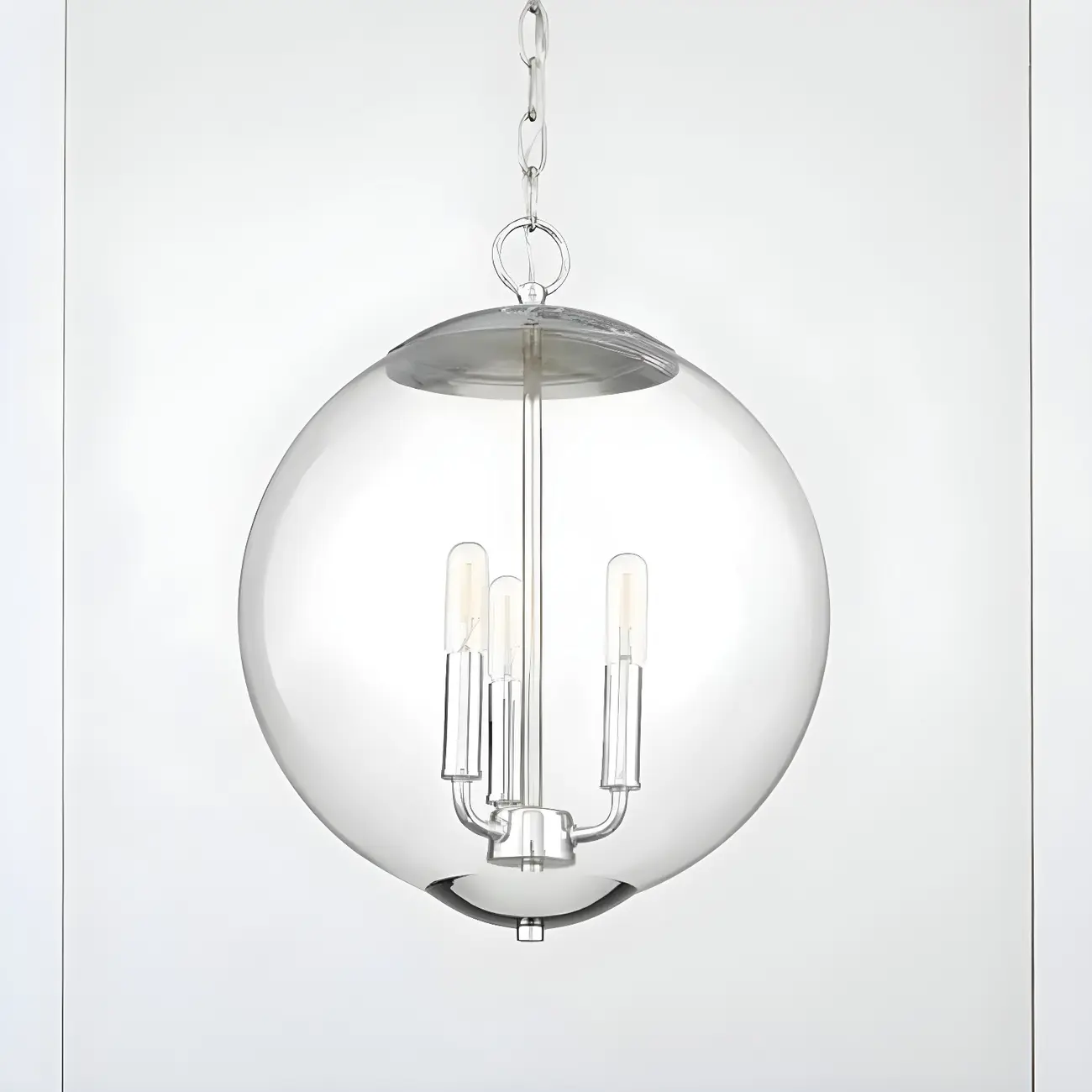 Mini 3-Light Clear Glass Sphere Chandelier